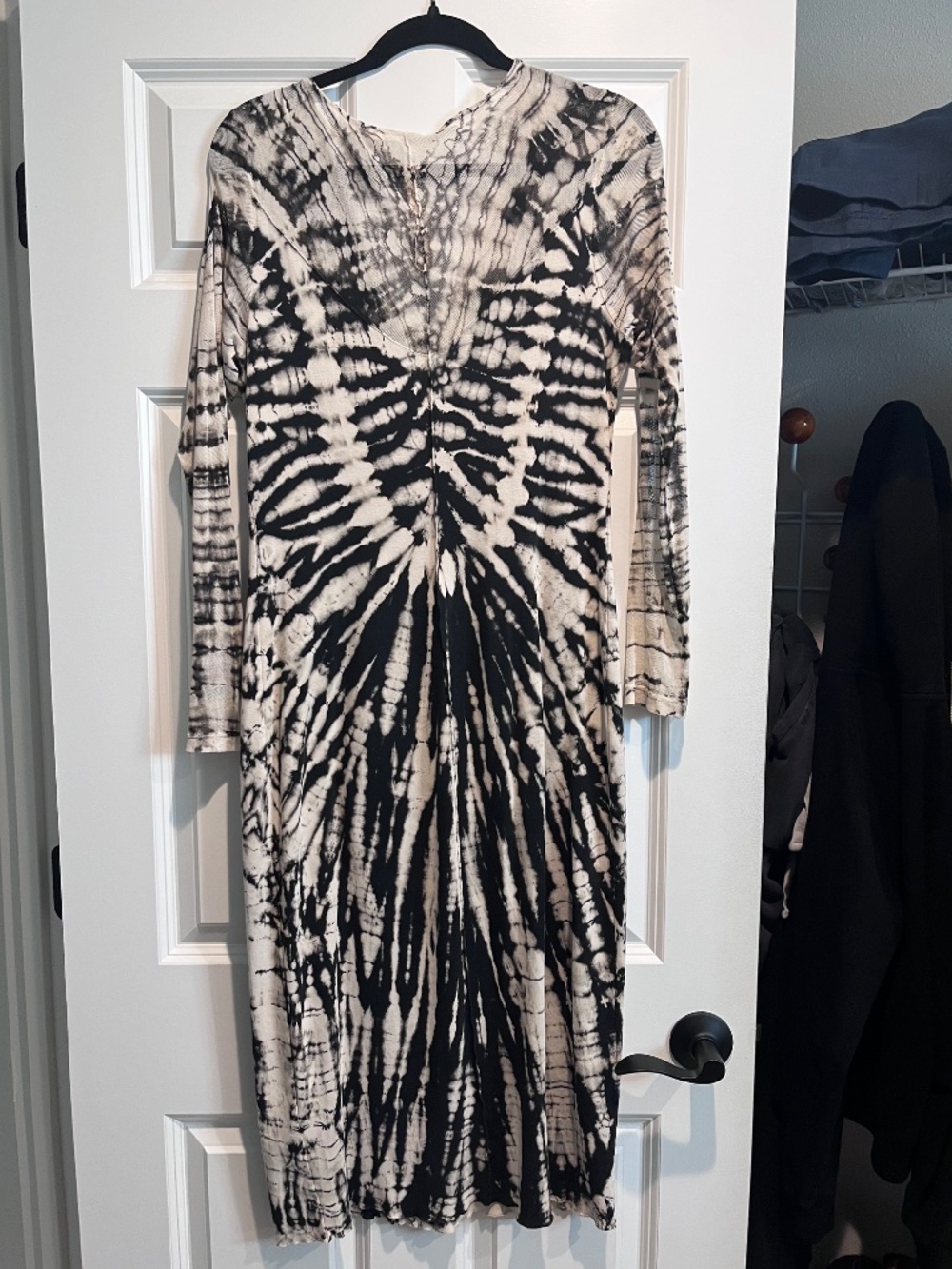 Raquel Allegra Tie Dyed Sheer Cotton V Neck Dress Designer Size 3 (large) - Picture 4 of 5